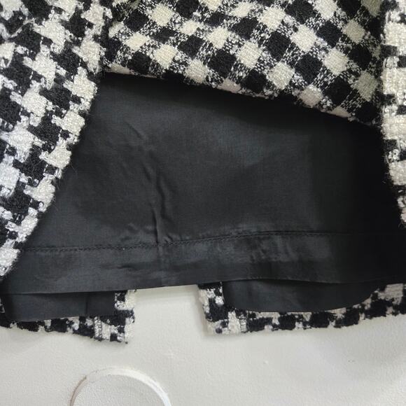 Liz Claiborne Vintage Y2K Old Money Preppy Wool Blend Tweed Houndstooth Skirt 14 - Picture 3 of 11
